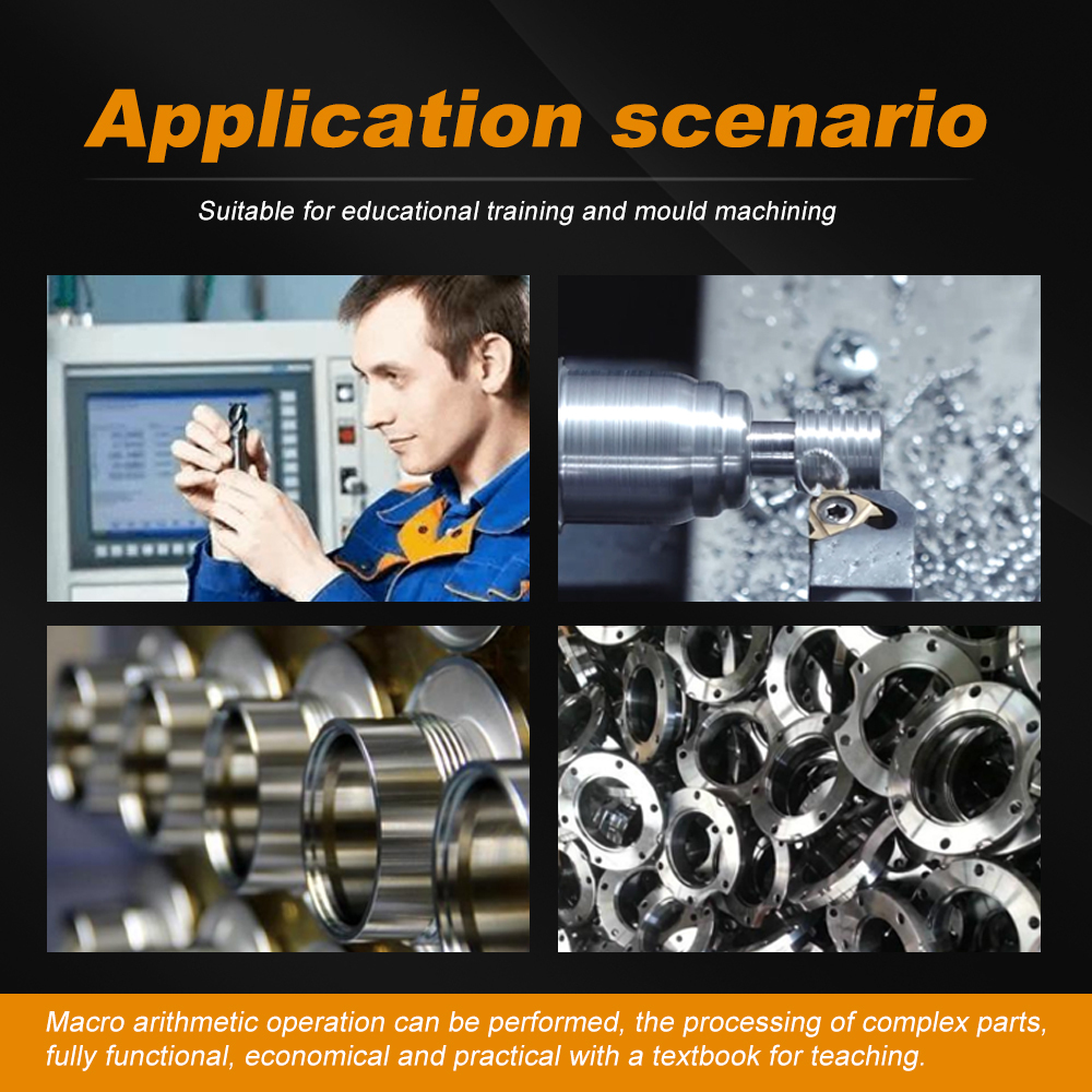 CNC210 Mini CNC Lathe Machine with Stand, For Hobby and Education