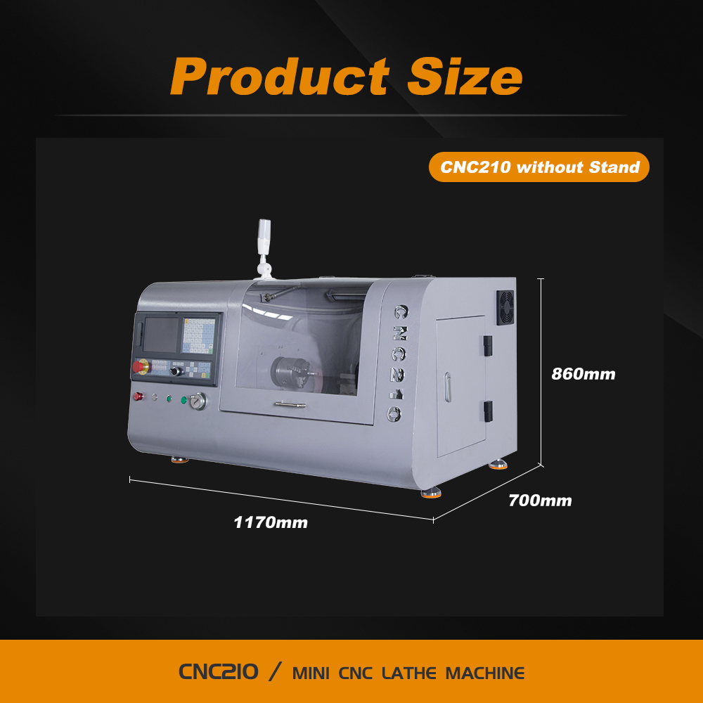 CNC210 Mini CNC Lathe Machine with Stand, For Hobby and Education