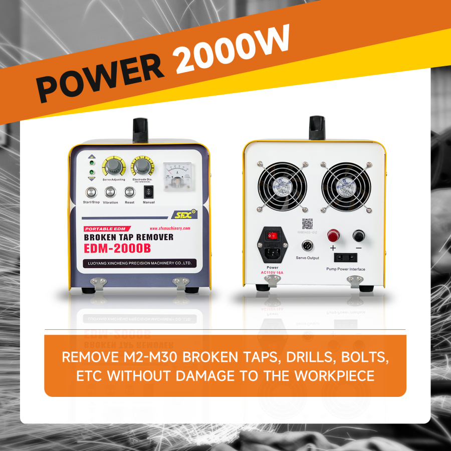 SFX Erodiergerät EDM-2000B – 220V, Zum Auserodieren Abgebrochener Werkzeuge, M2-M30