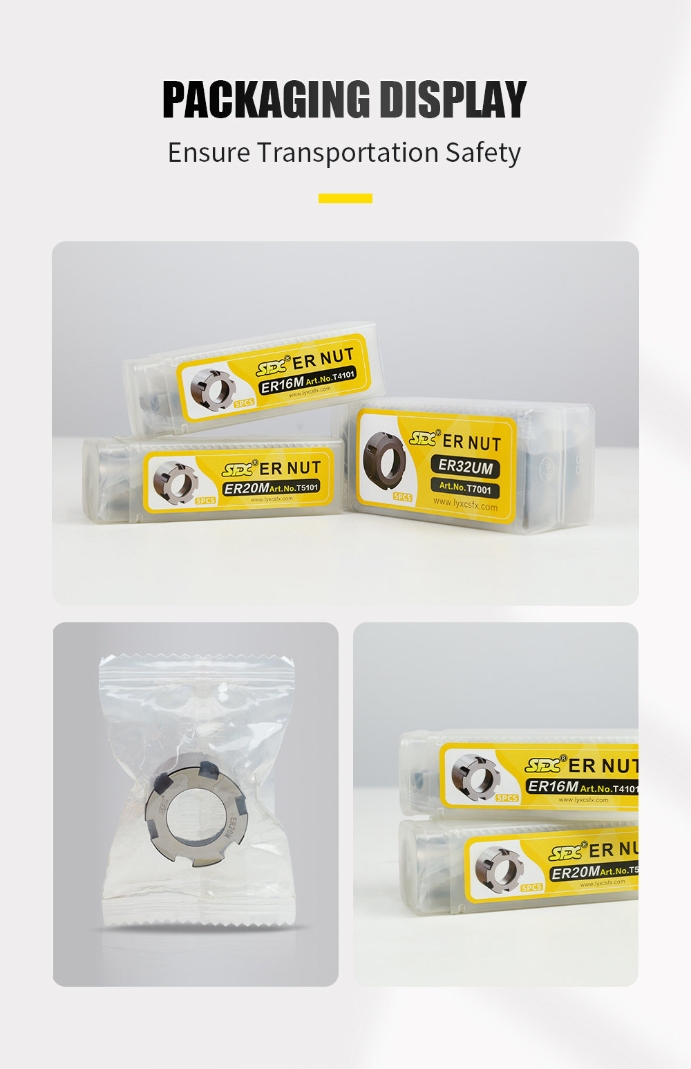 SFX Type A/M/UM/ External Thread Type ER Series Nuts 5PCS One Set