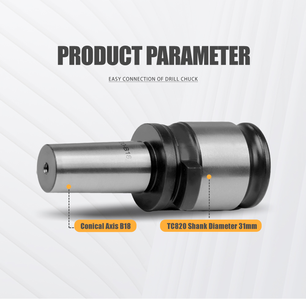 B18-TC820 Drill Chuck Adapter and Connecting Rod for SFX-M24HR SFX-M30R SFX-M36R Electric Tapping Machine B18-TC820 Drill Chuck Adapter Connecting Rod for M24HR M30R Tapping Arm