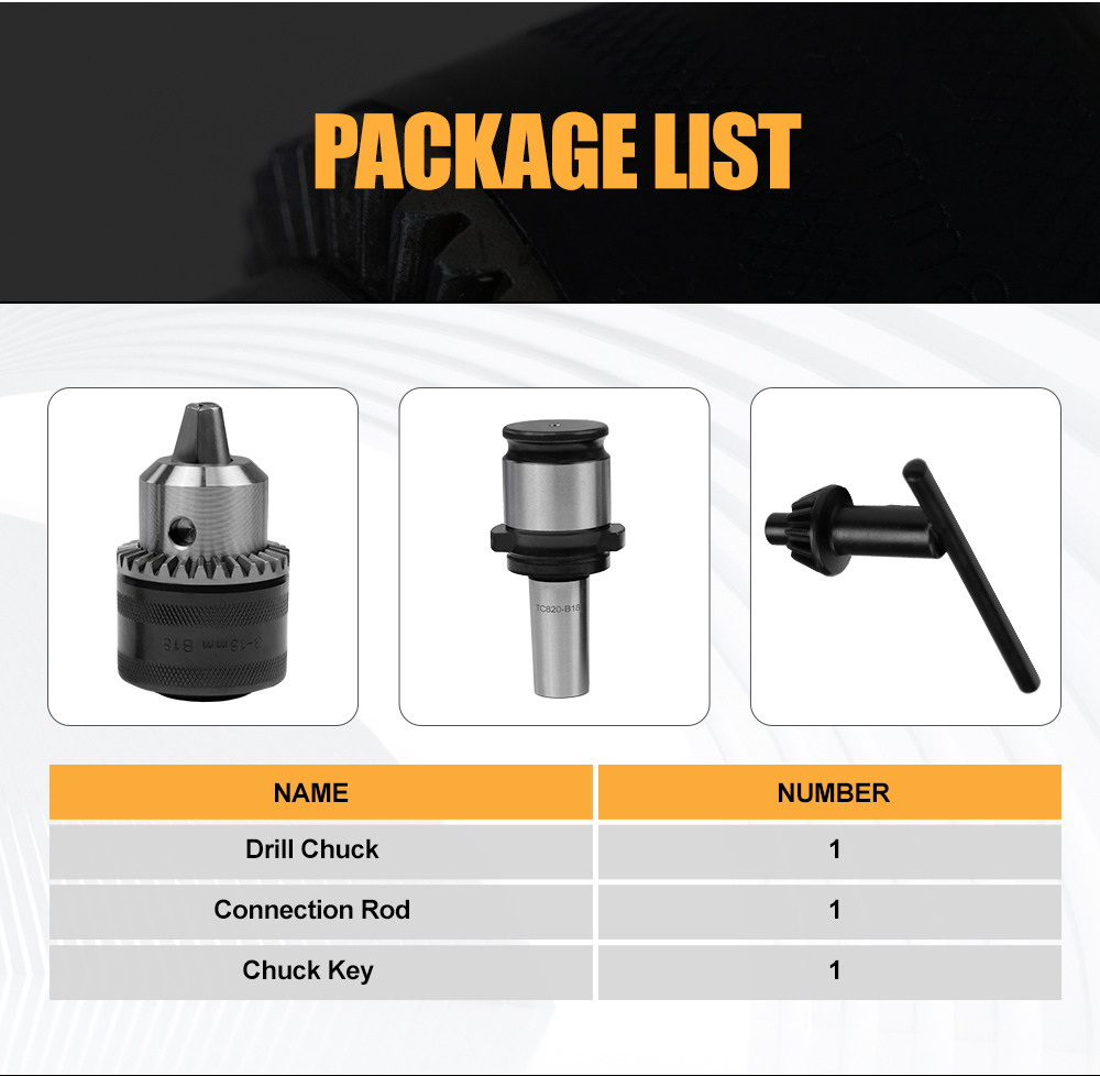 B18-TC820 Drill Chuck Adapter and Connecting Rod for SFX-M24HR SFX-M30R SFX-M36R Electric Tapping Machine B18-TC820 Drill Chuck Adapter Connecting Rod for M24HR M30R Tapping Arm