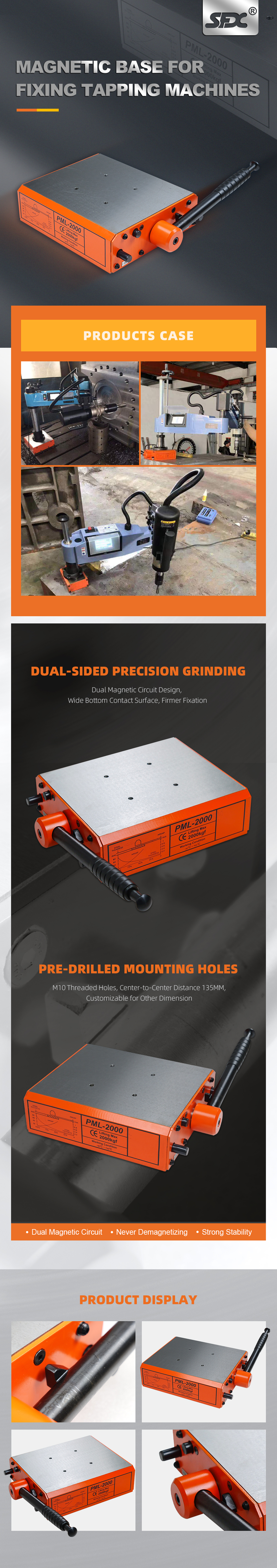 SFX-M48R Electric Tapping Machine Magnetic Base 2000kg Magnetic Power SFX-M48R Electric Tapping Machine Magnetic Base 2000kg Magnetic Power
