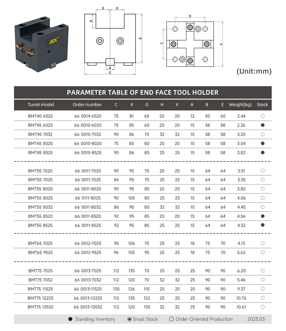SFX BMT40 BMT45 BMT55 BMT65 End Face BMT Static Tool Block Boring Bar Tool Holder SFX BMT45/55 End Face Tool Block Offer ODM and Customized Service