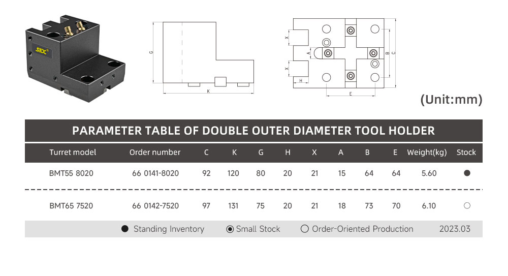 SFX BMT55/8020 BMT65/7520 Double Outer Diameter BMT Static Tool Block Boring Bar Tool Holder SFX BMT55/8020 BMT65/7520 Double Outer Diameter CNC Lathe Tool Block