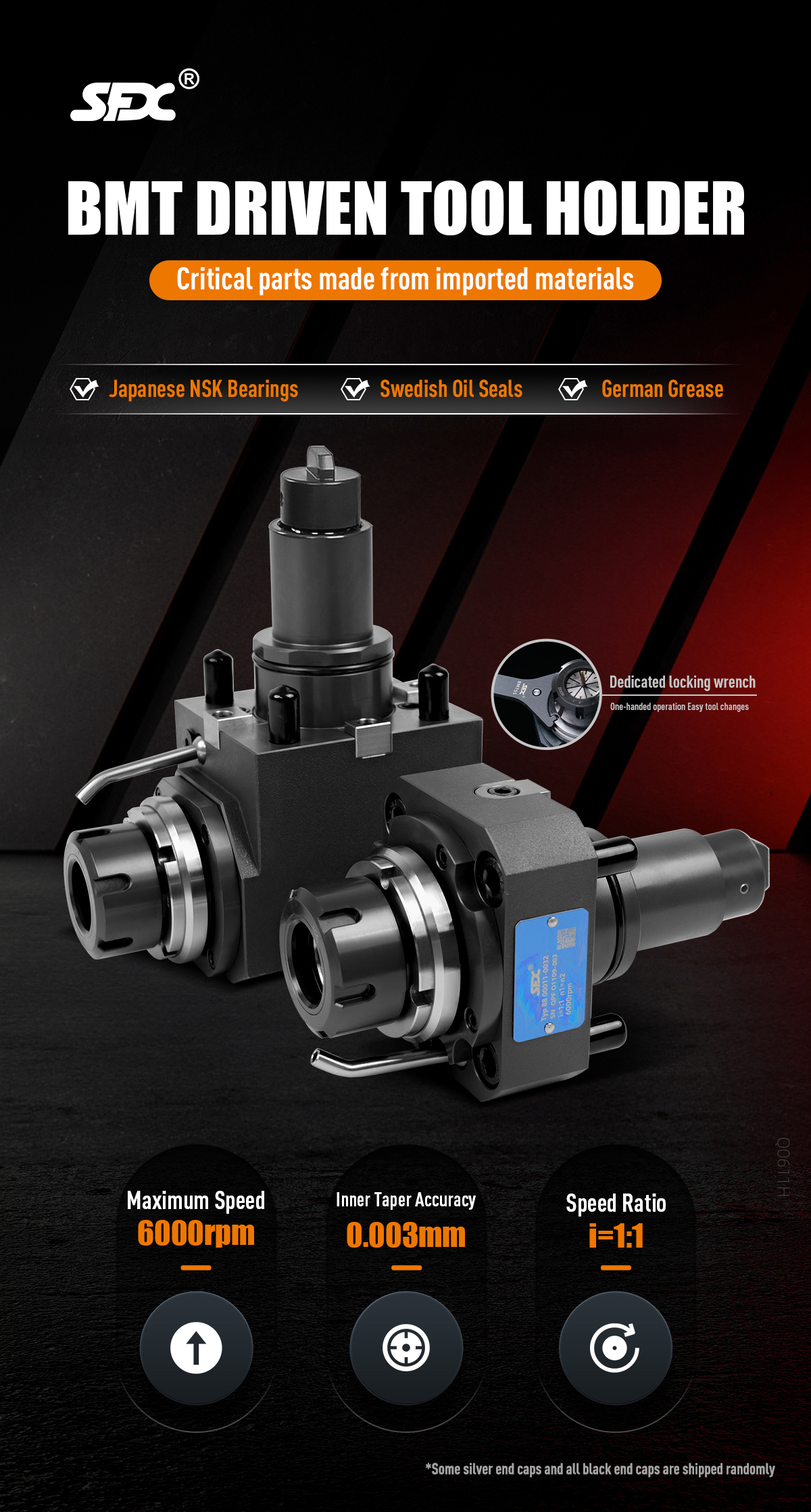 SFX BMT40 BMT45 BMT55 Driven Tool Holders Internal Clamping BMT Live Tooling SFX BMT Internal Clamping Driven Tool Holders