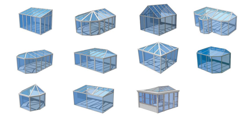 high quality aluminum glass sunroom/glass house/greenhouse Customized Garden Glass Houses Aluminum Profile Glass Sunroom