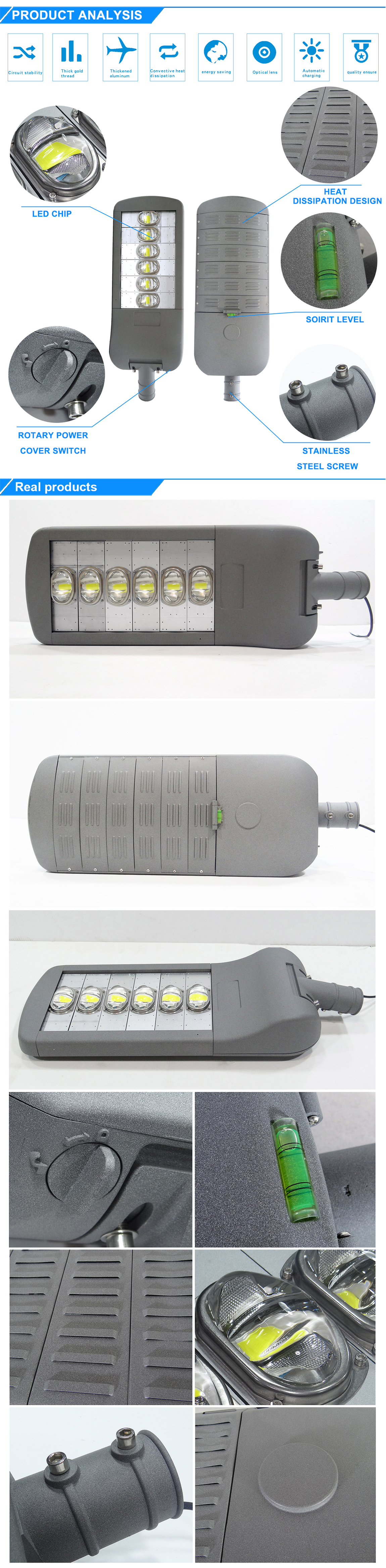 Die cast aluminum lamps COB chips head price outdoor waterproof ip65 100w 150w 200w 250w 300w led street lamp