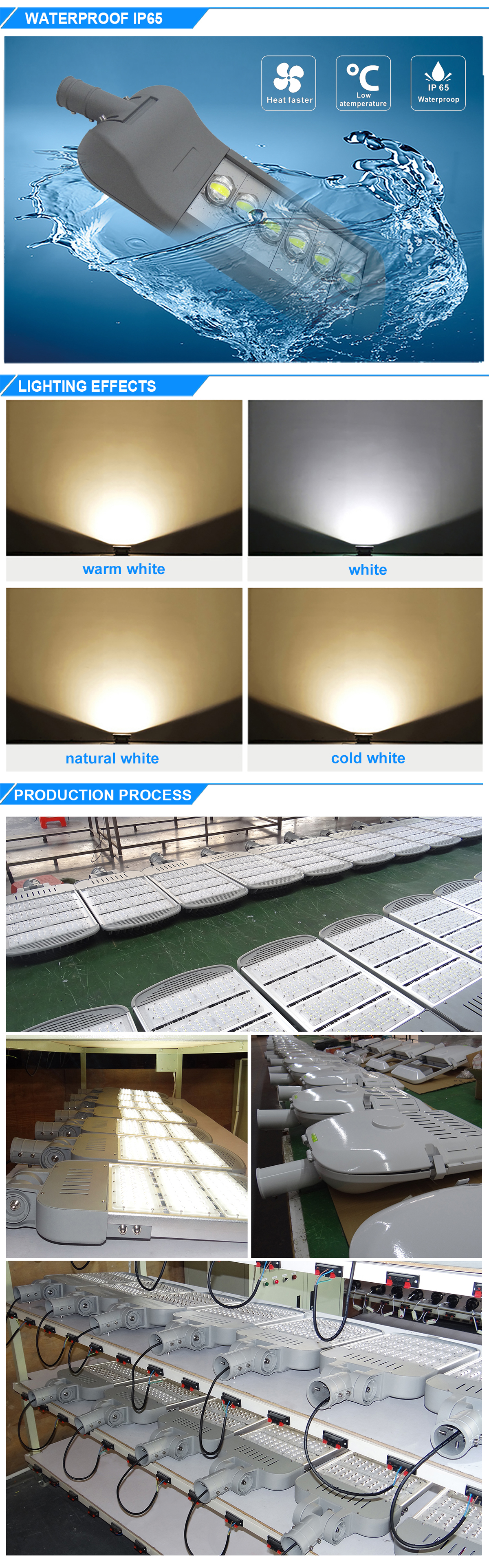 Die cast aluminum lamps COB chips head price outdoor waterproof ip65 100w 150w 200w 250w 300w led street lamp