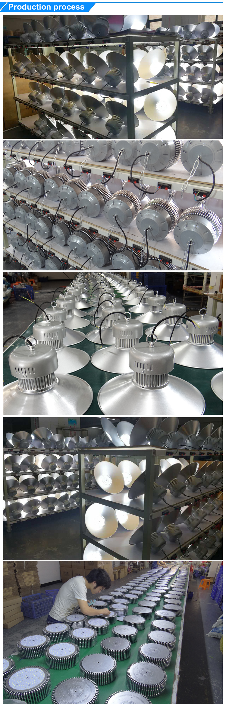Warehouse CE ROHS 2 years warranty 110/w high lumen die cast aluminum 50w 100w 150w 200w led high bay light