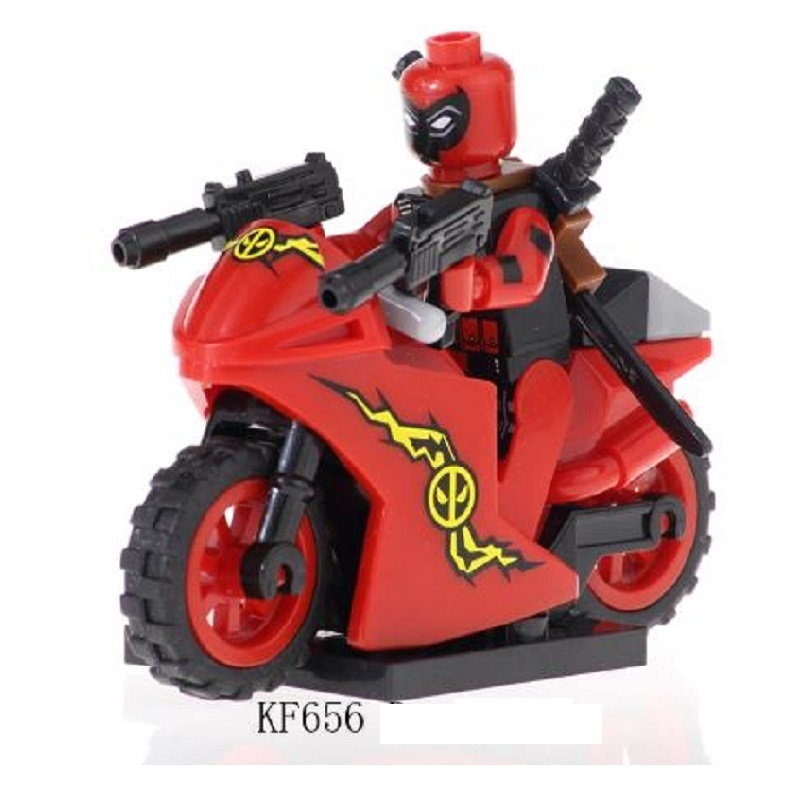 KF1257 KF1258 KF1259 KF1260 KF1261 KF1262 KF1263 KF1264 KF656 Single Sale Building Blocks Super Heroes Deadpool Motorcycle Collection  Brick   Figures Action Children Gift Toys KF6100