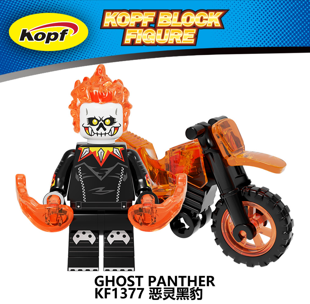 KF1375 KF1376 KF1377 KF1378 KF1379 KF1380 KF1381 KF1382 DA030 Building Blocks Super Heroes Ghost Rider With Motorcycle Matt Murdoch Action Figures For Children Model Toys KF6120
