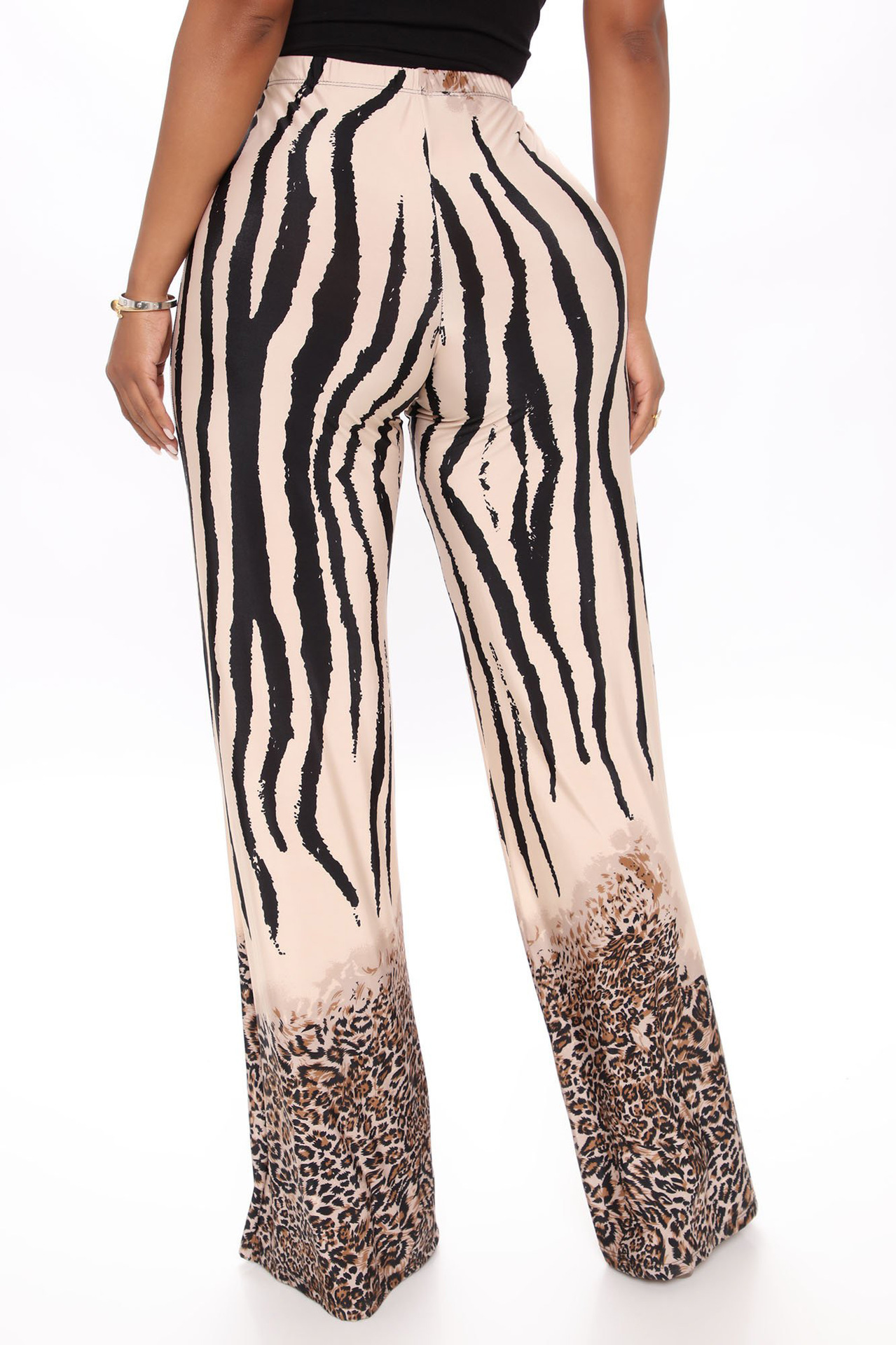 Unlimon 2021 Hot Selling Personalized Fashion Zebra Print High Waist Wide Leg Pants D01516