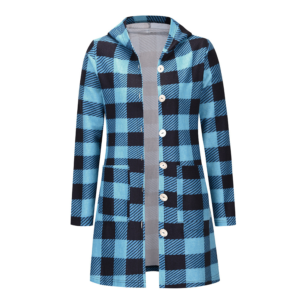 Unlimon Fashion Casual Plaid Shirt Coat New Autumn And Winter 2021 Women's Long Sleeve Single Breasted Shirt C03723