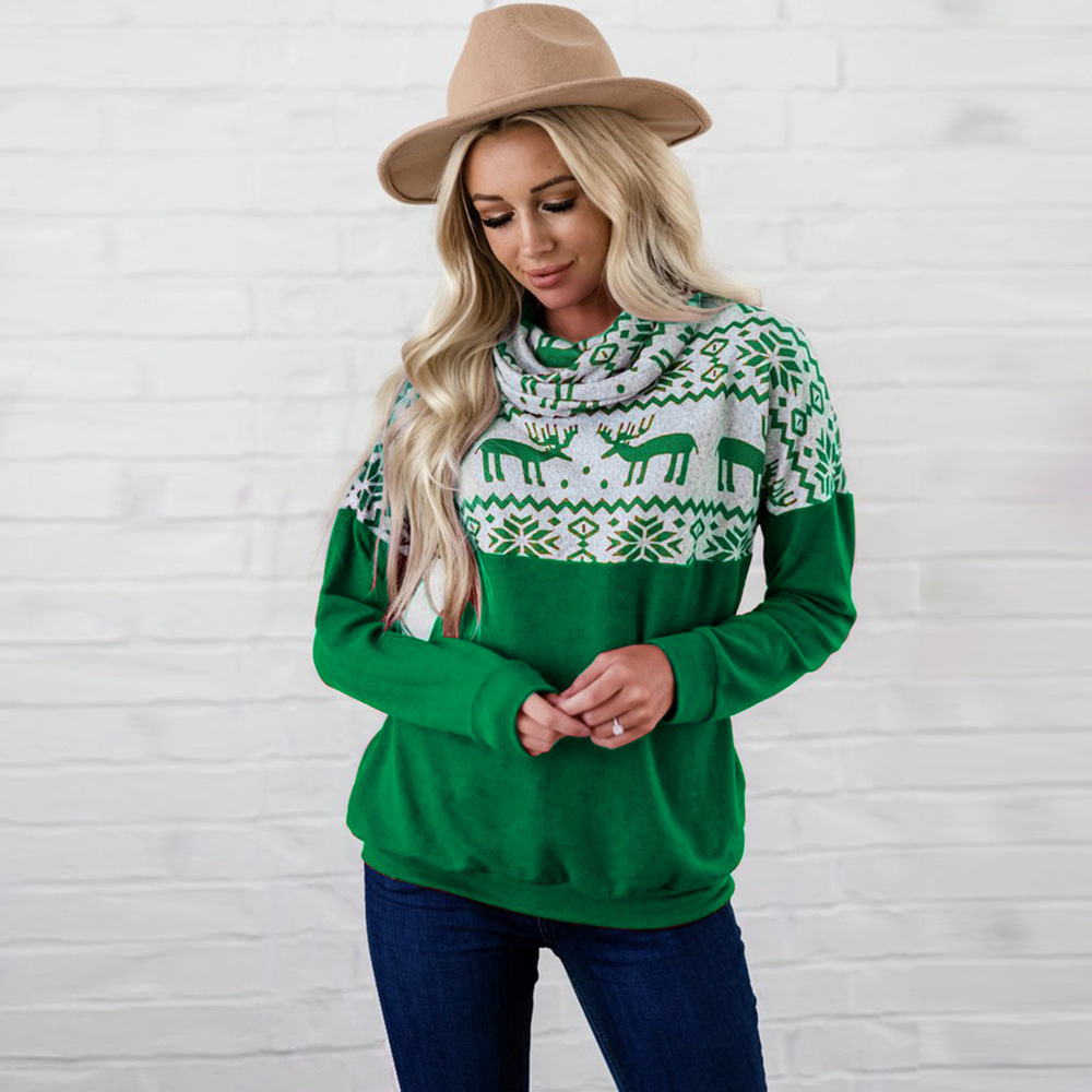 Unlimon Women's Winter Long Sleeve Pullover Sweater 2021 New Pullover Christmas Print Casual Plush Top C03719