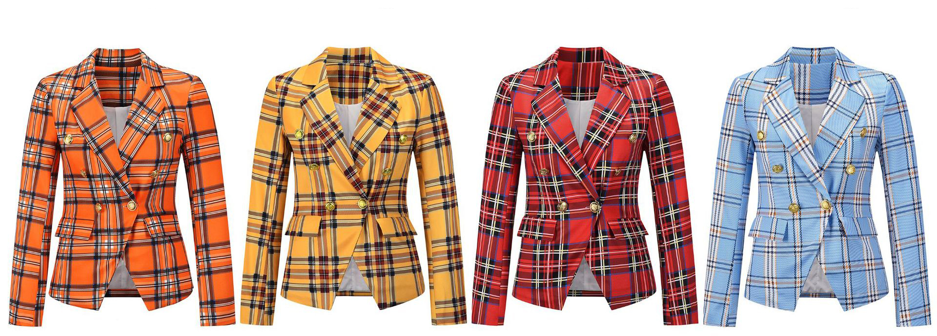 Unlimon Plaid Casual Small Suit Coat Manufacturer Autumn And Winter Temperament Slim Short Professional Women's Suit Large C05006