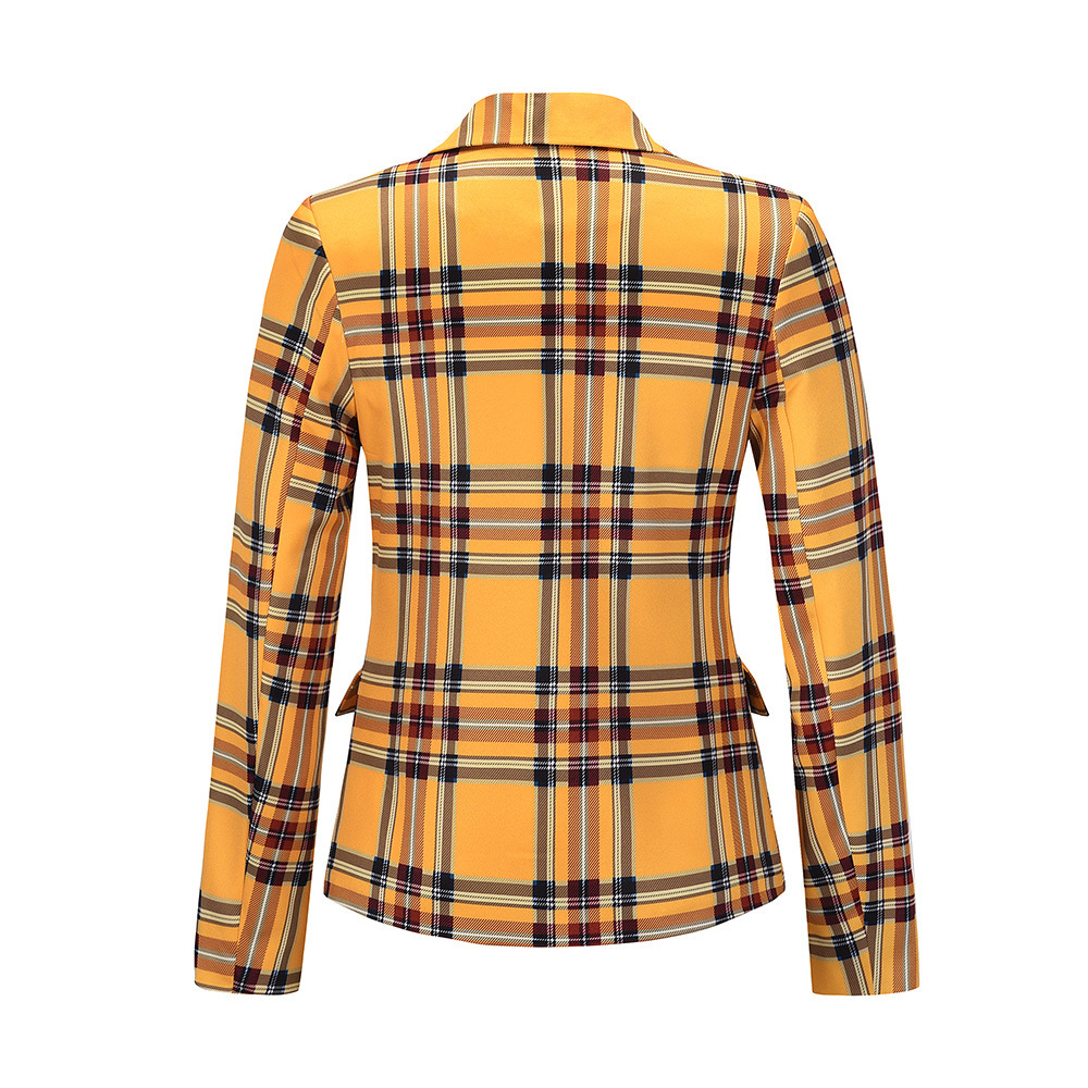 Unlimon Plaid Casual Small Suit Coat Manufacturer Autumn And Winter Temperament Slim Short Professional Women's Suit Large C05006