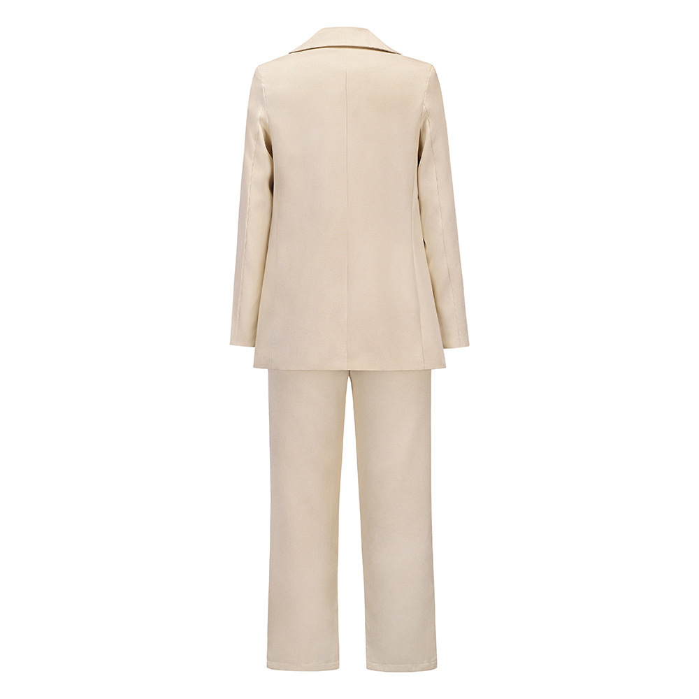 2021 New Large Lapel Double Row Button Suit Coat Leisure Straight Pants Suit E01F512