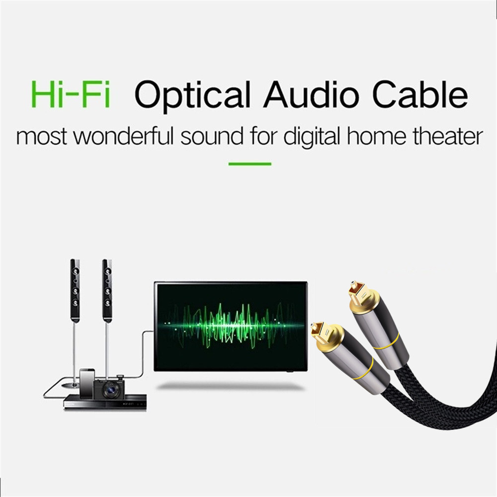Optical Audio Cable Digital Toslink Fiber Optic SPDIF Wire TV HiFi