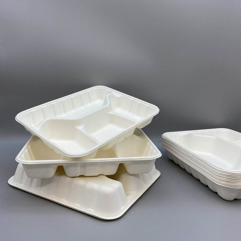 222x192mm PP 4 Compartment Food Tray , Disposable Take Out Food Containers