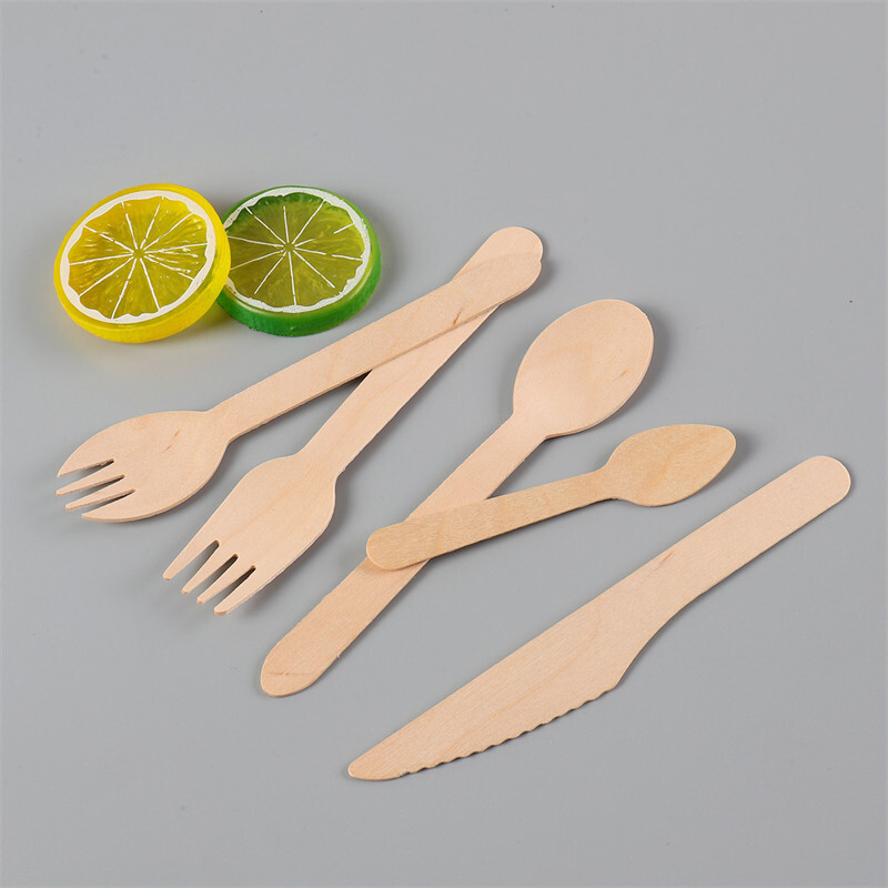 Biodegradable Wooden Spoon/Fork/Knife Disposable Cutlery Set