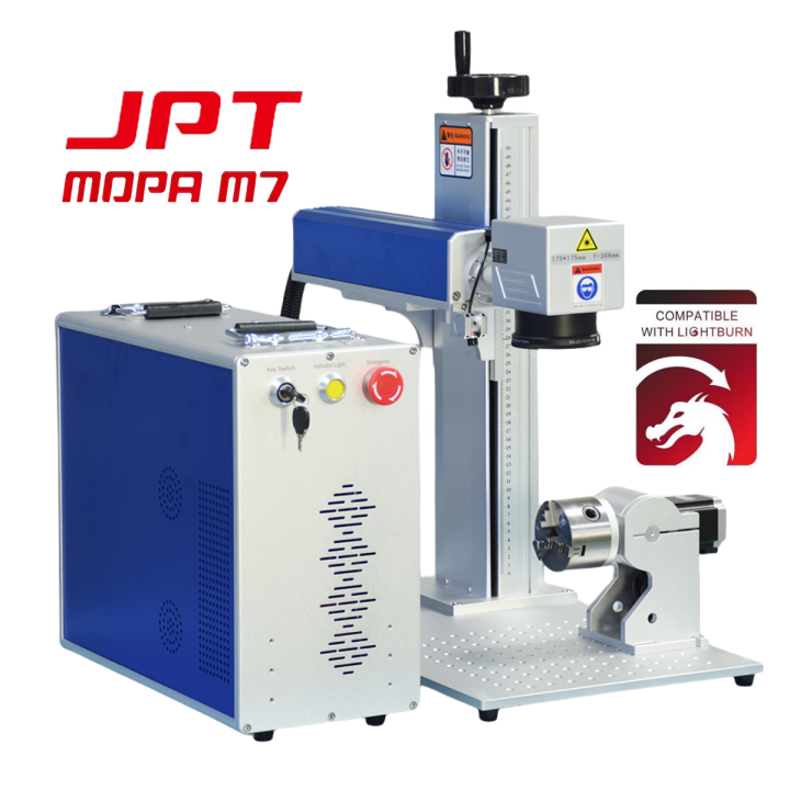 SFX 60W/80W/100W MOPA M7 YDFLP-E-M7-M-R Fiber Laser Engraver Metal Deep  Engraving Stainless Steel Color Marking Machine Lens and Rotary Optional