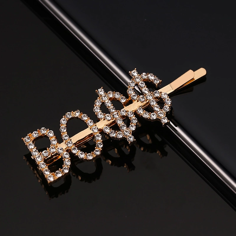 Fashion Personal tailor words hairpin 2020 popular rhinestone hairpin crystal hair clips for hair  