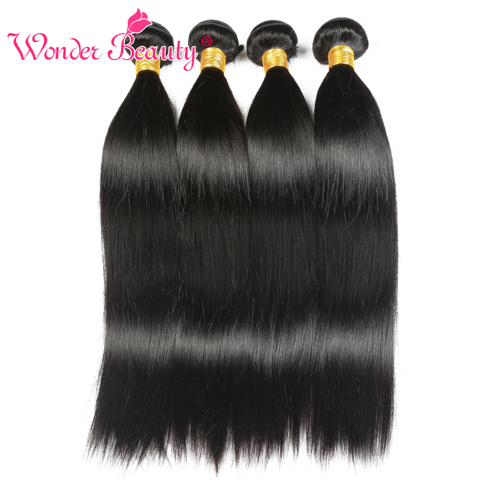 Peruvian Virgin Straight 4 Bundles Deal 100 Human Hair Extension