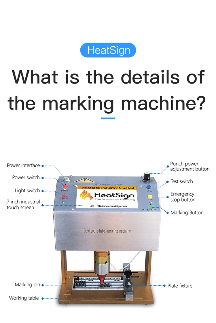 HeatSign Metal Name Plate Tag Engraving Stamping Marking Machine Name Plate and Stamping Engraving Machine | HT Marker