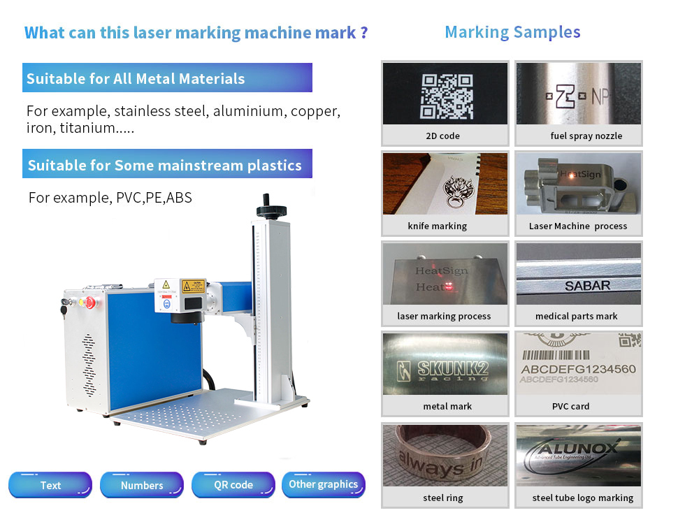 50W JPT Desktop Fiber Laser Marking Engraver Machine for Metal Etching HS-FL50 Desktop Fiber Laser Marking Engraver Machine | HT Marker