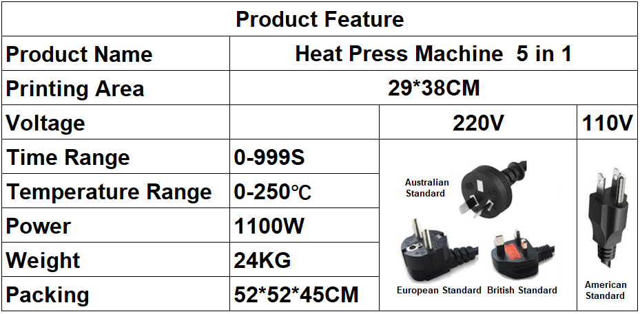 Heat Press Machine  5 in 1 