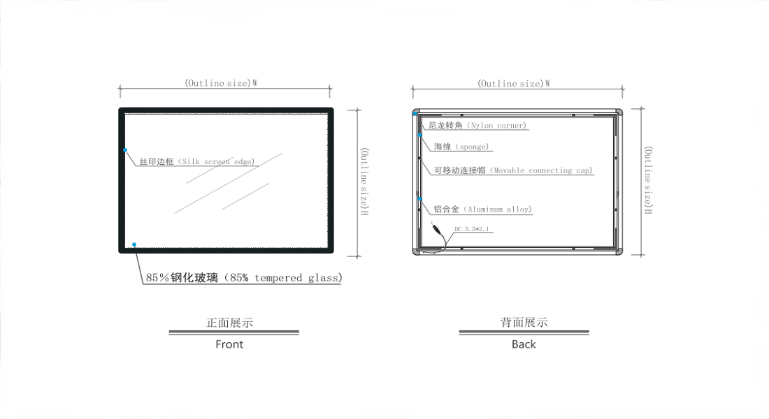 Insertable Ultra Thin Light Box (On wall) 