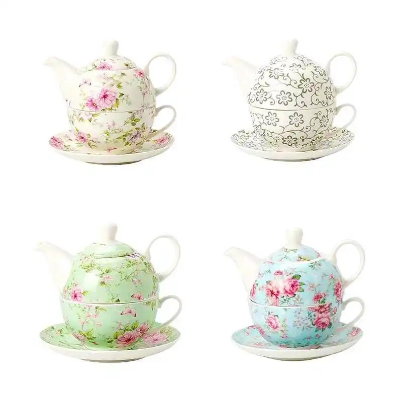 Flower Pattern Tea for One with Saucer