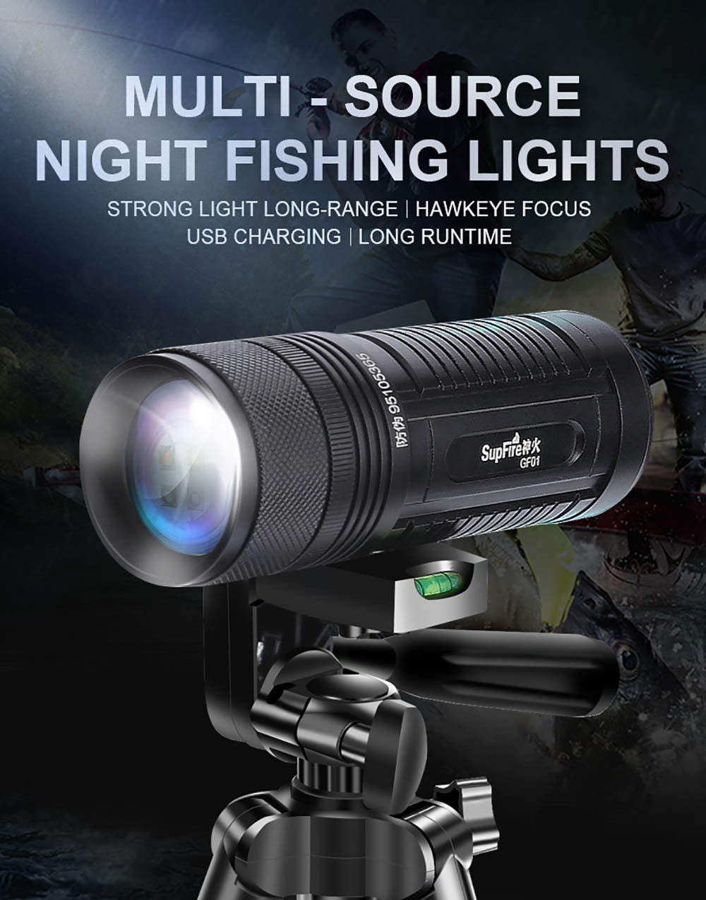 SupFire GF01-A fishing lights high power battery