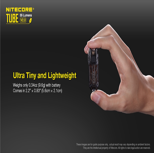 Nitecore Tube V2.0 55 Lumens Rechargeale Keychain EDC Flashlight