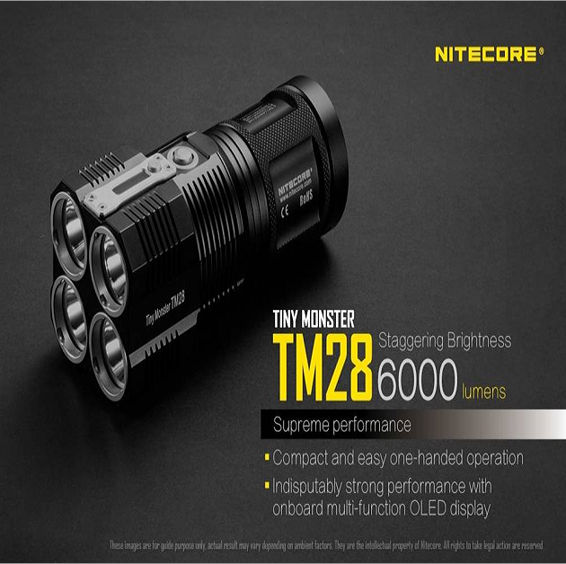 Nitecore TM28 4 x  XHP35 HI LED 6000 Lumens Super Bright  Search Light