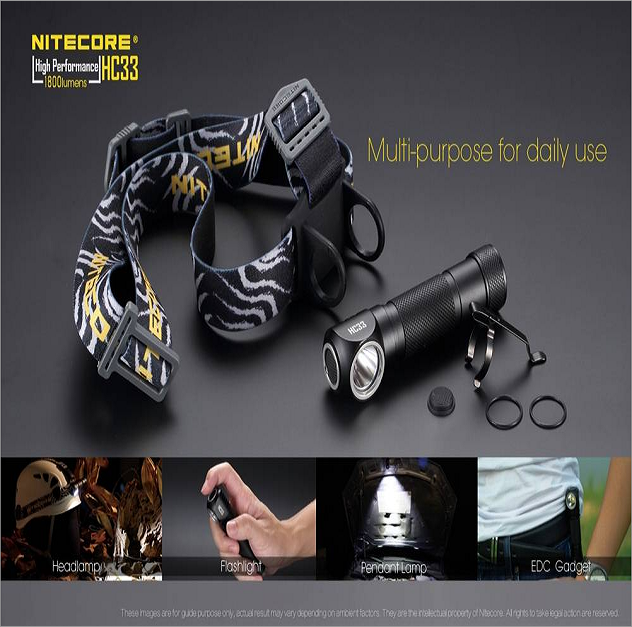 Nitecore HC33  XHP35 HD LED 1800 Lumens L-shaped Headlamp