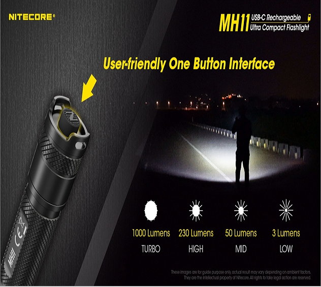 Nitecore MH11 EDC light 1000 lumen rechargeable flashlight 