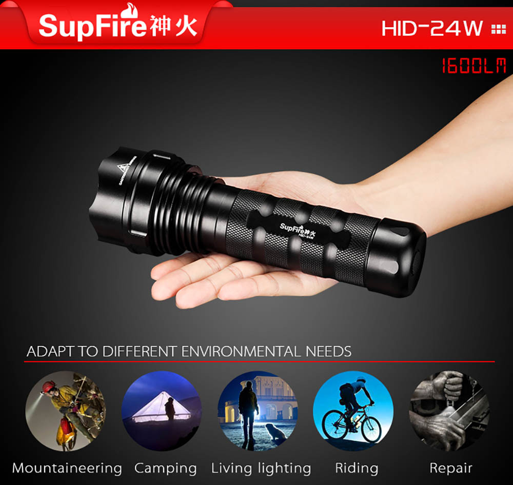 SupFire HID 24W search lights Xenon flashlight