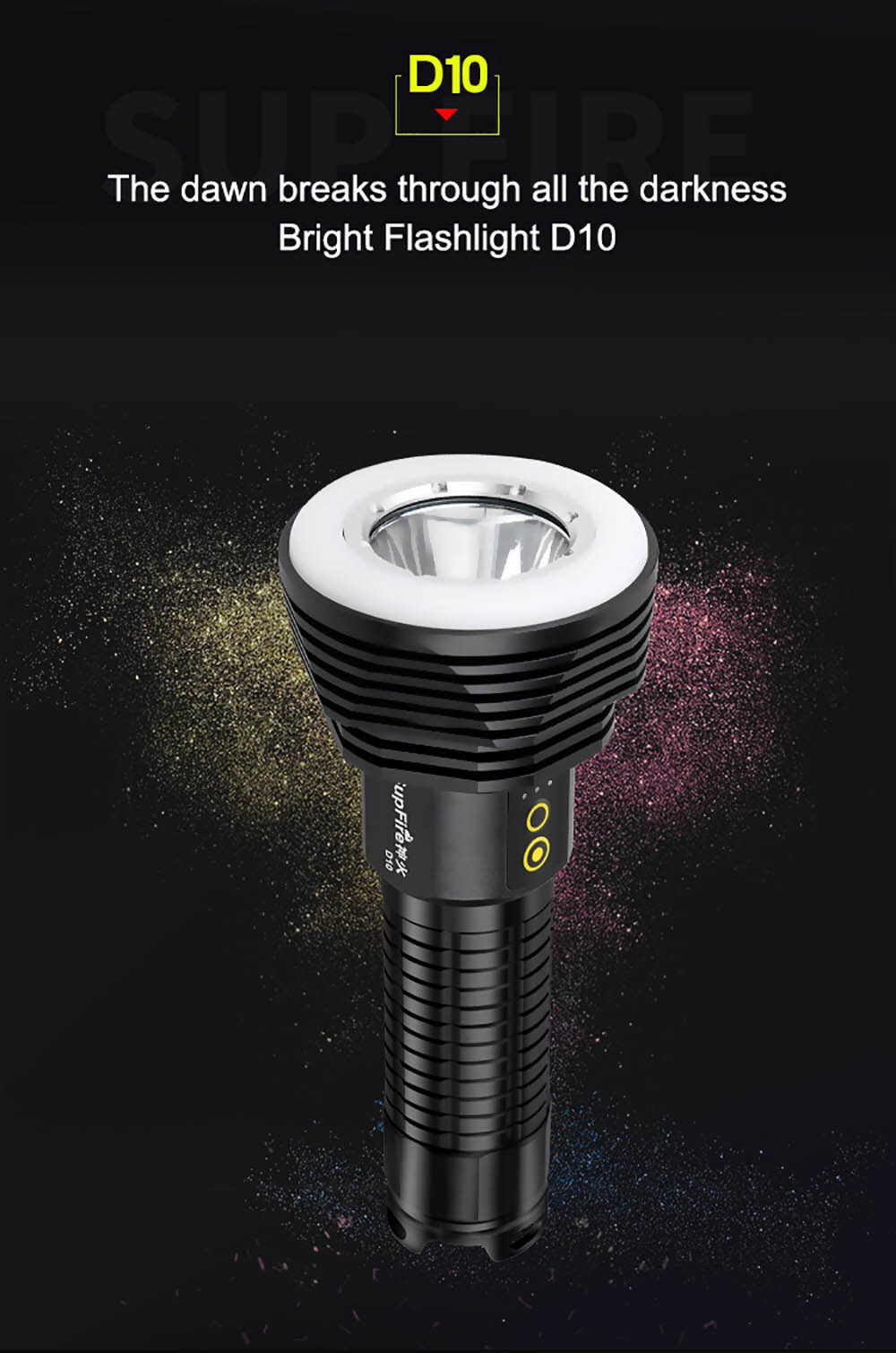SupFire D10 search lights Rechargeable light