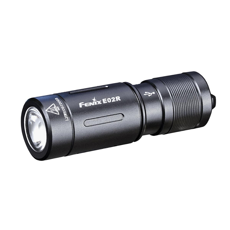  Fenix E02R  XP-G2 S3 White LED Black 200 Lumens Rechargeable EDC flashlight