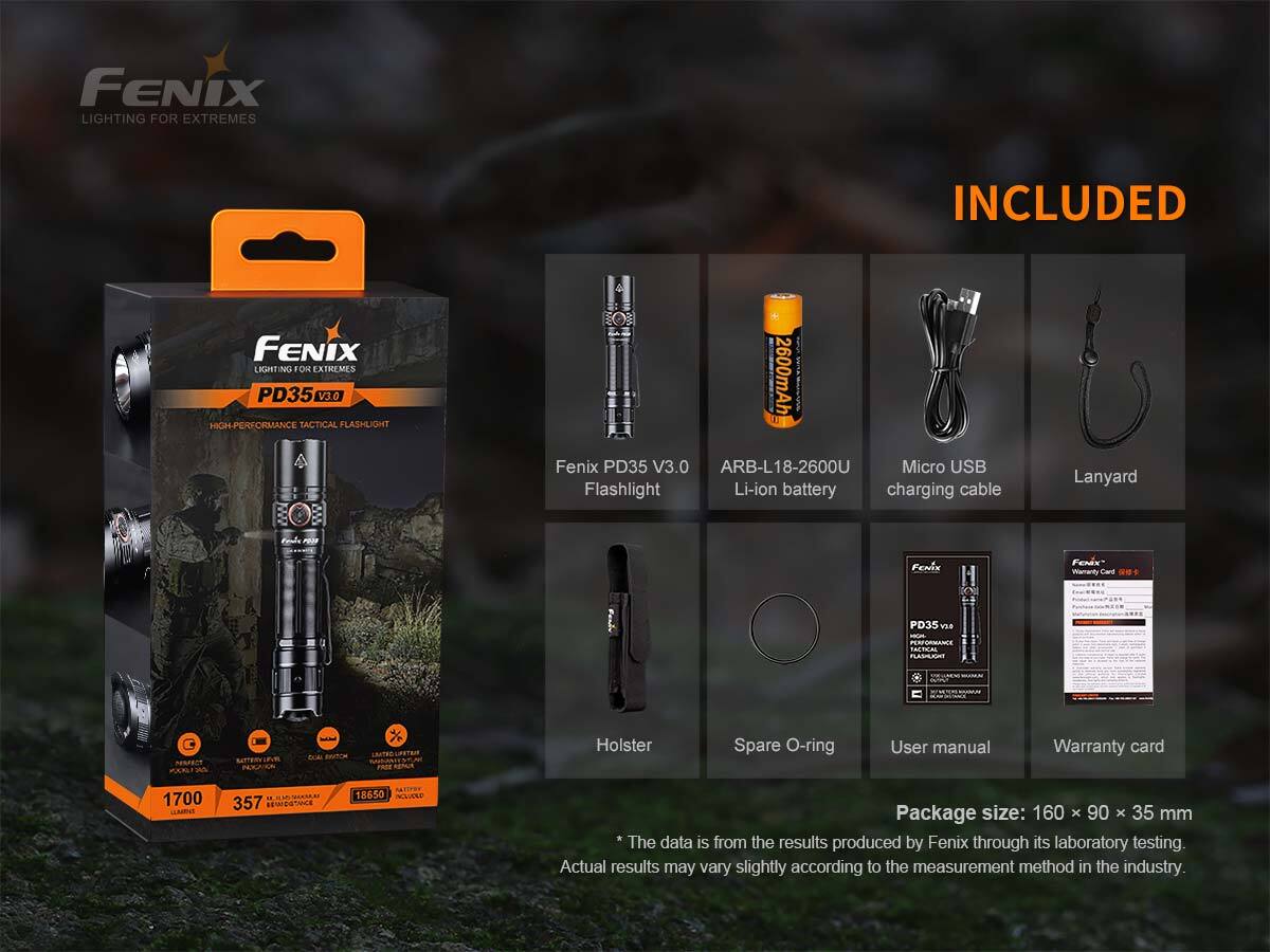 Fenix PD35 V3.0 Luminus SFT40 LED 1700 Lumens Tactical Flashlight 