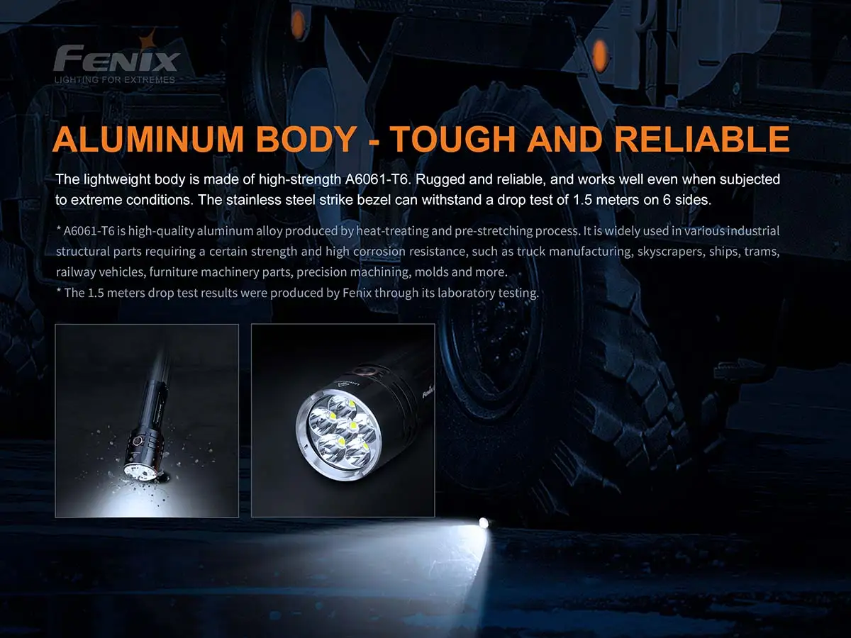  Fenix LR35R 6 x Luminus SST40 LEDs 10000 Lumens 500 Meters Rechargeable Search Flashlight