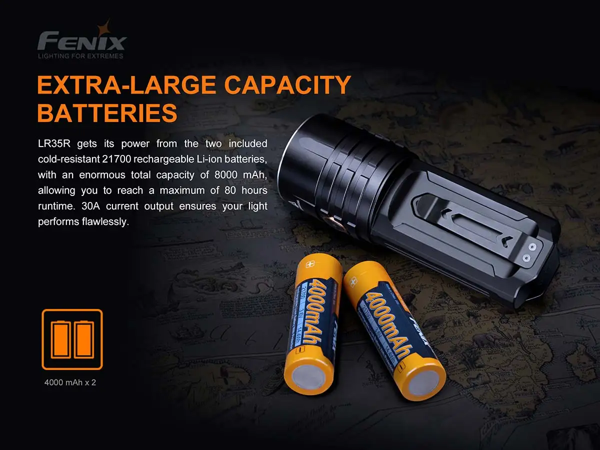  Fenix LR35R 6 x Luminus SST40 LEDs 10000 Lumens 500 Meters Rechargeable Search Flashlight