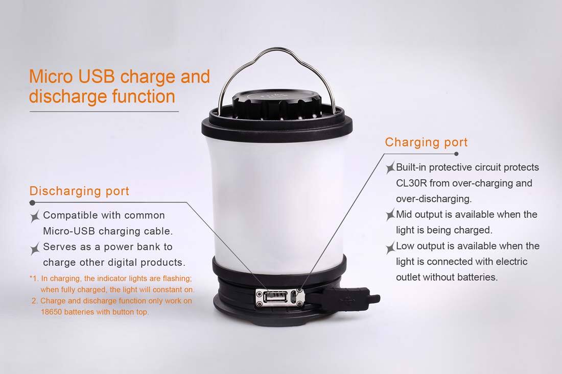 Fenix CL30R 650 Lumens USB Rechargeable Camping Lantern