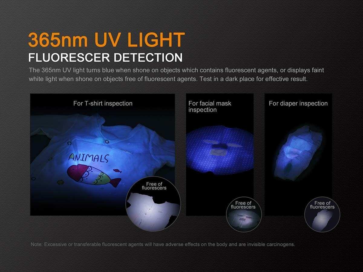 Fenix LD02 V2.0  XQ-E HI LED( 90-CRI,3000K) 70 Lumens UV Lights EDC Penlight