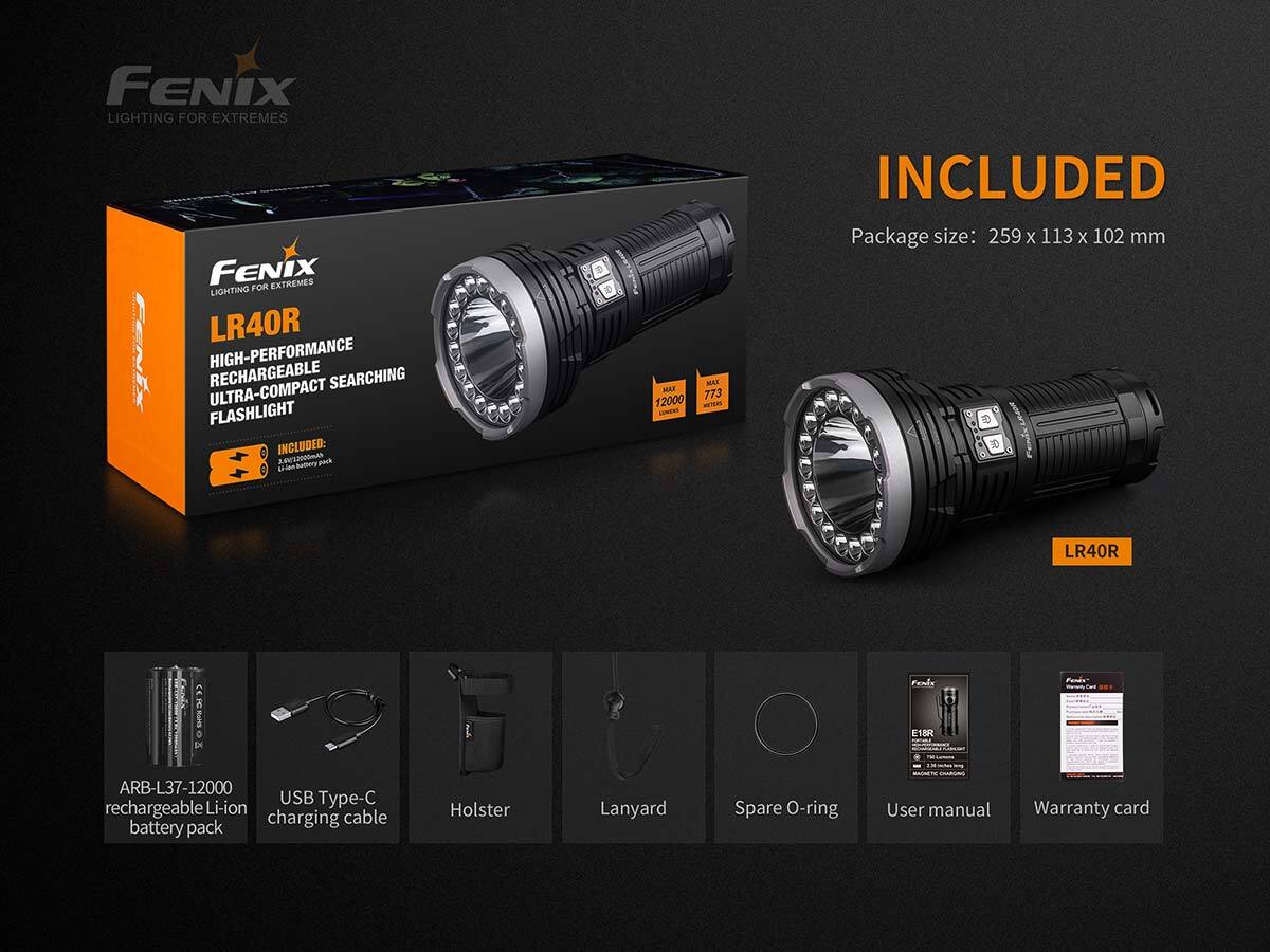 Fenix LR40R  XP-L HI V3  XP-G3 S4 LED 11000 Lumens Outdoor&Camping Light