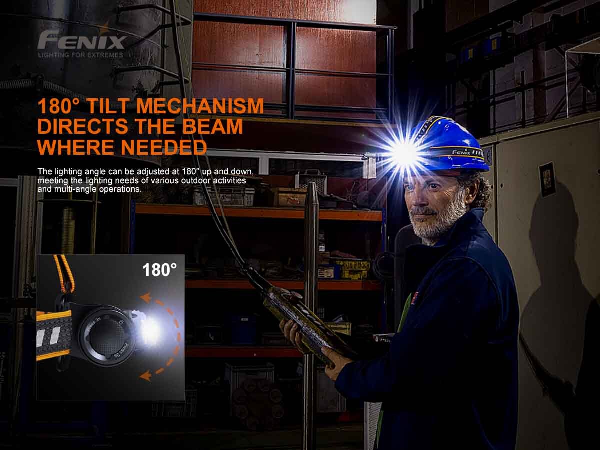 Fenix HM70R SST40 White LED 1600 Lumens 21700 Rechargeable Li-ion Battery Headlamps Red and High CRI Beams