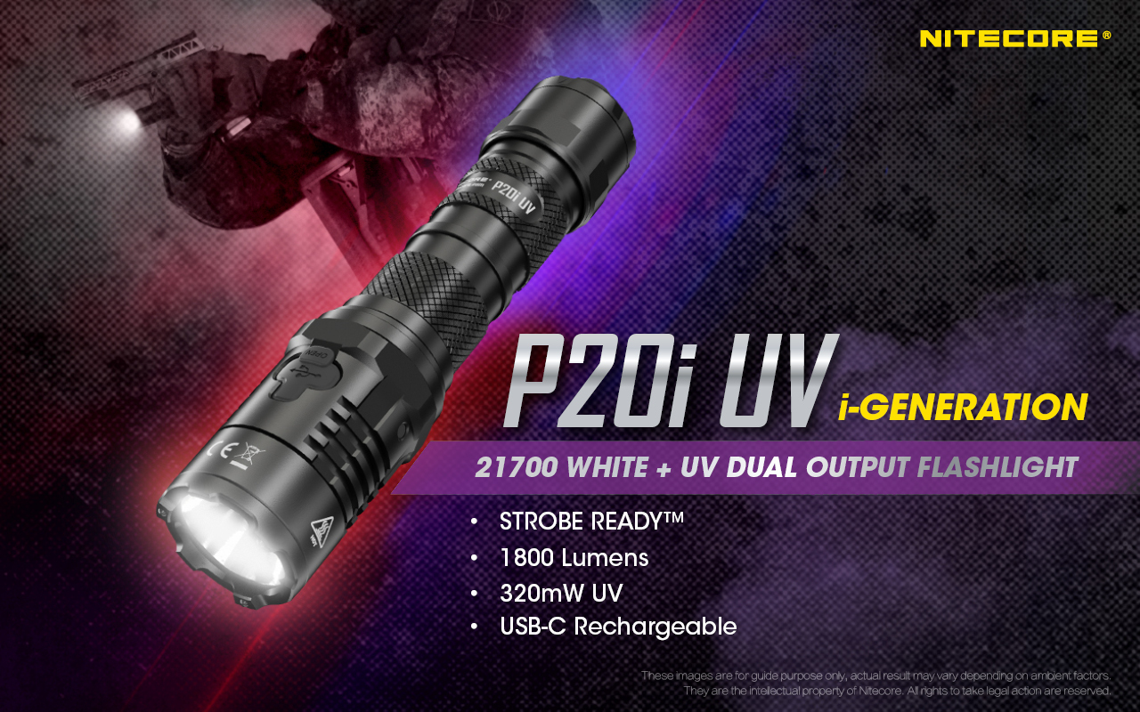 Nitecore P20I UV Luminus SST-40-W LED 1800 Lumens Tac Flashlight
