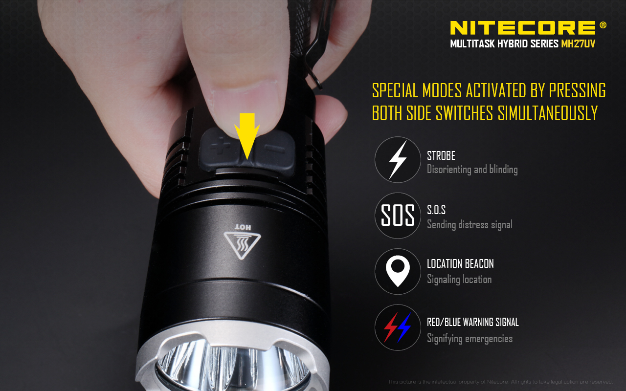 Nitecore MH27UV  XP-L HI V3 1000 Lumens Tactical Flashlight